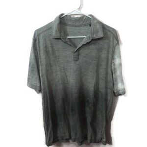 johnston murphy Mens Distressed Gray Polo Sz M